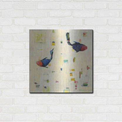 Luxe Metal Art 'One Fish Two Fish' by Phyllis Adams, Metal Wall Art,24x24