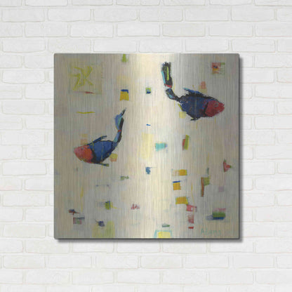 Luxe Metal Art 'One Fish Two Fish' by Phyllis Adams, Metal Wall Art,36x36