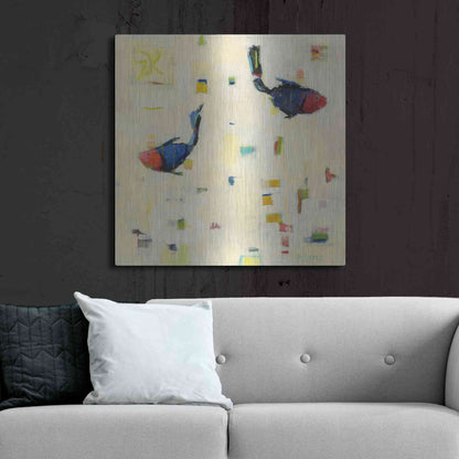 Luxe Metal Art 'One Fish Two Fish' by Phyllis Adams, Metal Wall Art,36x36