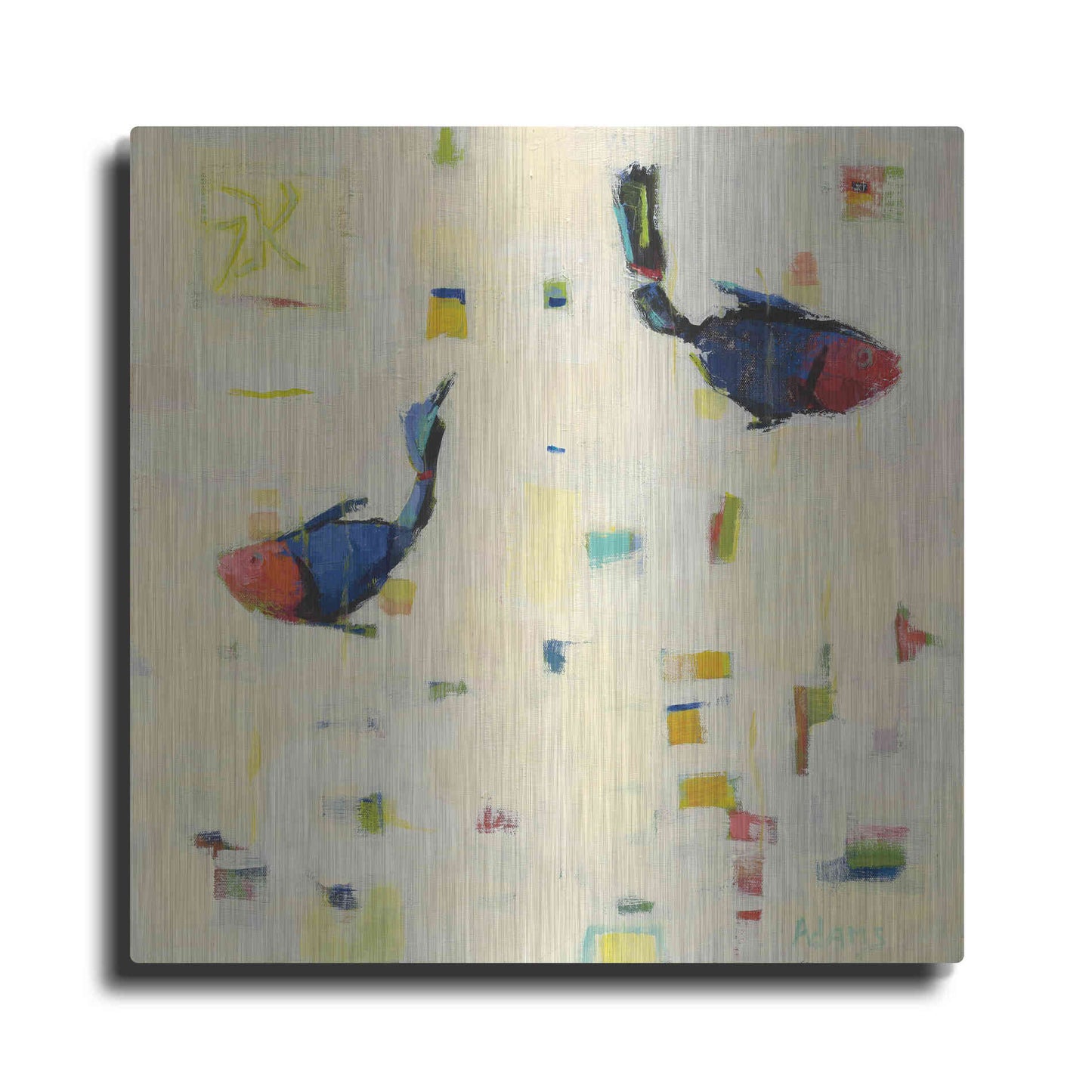 Luxe Metal Art 'One Fish Two Fish' by Phyllis Adams, Metal Wall Art