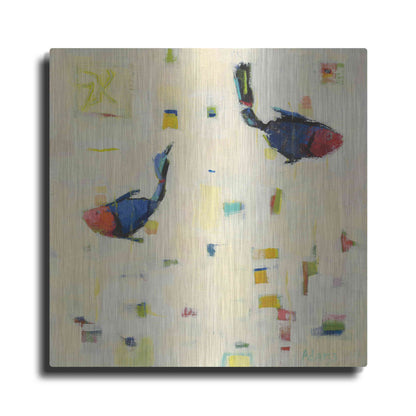 Luxe Metal Art 'One Fish Two Fish' by Phyllis Adams, Metal Wall Art