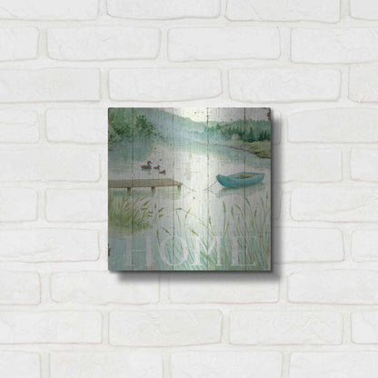 Luxe Metal Art 'Lakeside I' by Daphne Brissonet, Metal Wall Art,12x12