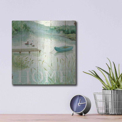 Luxe Metal Art 'Lakeside I' by Daphne Brissonet, Metal Wall Art,12x12