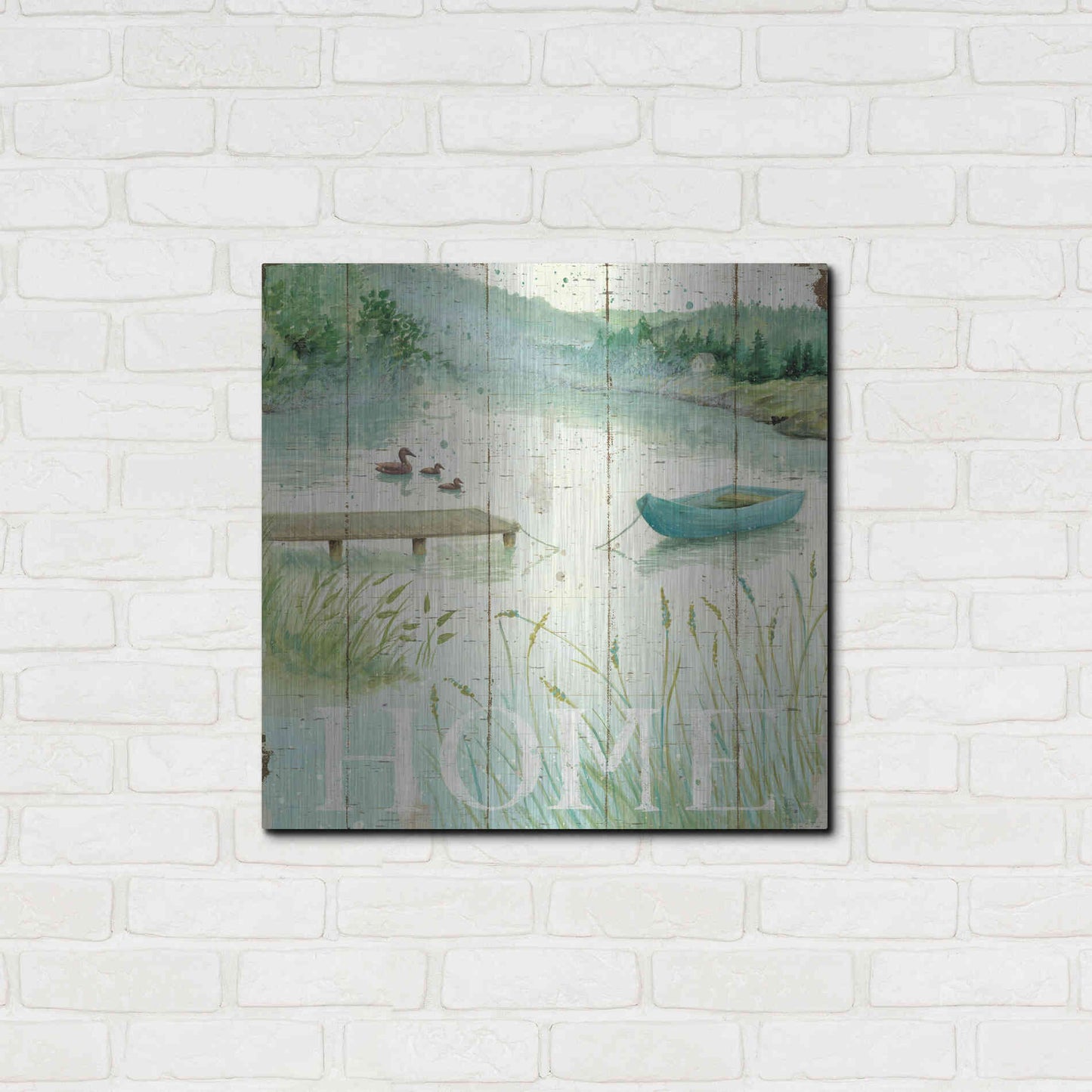 Luxe Metal Art 'Lakeside I' by Daphne Brissonet, Metal Wall Art,24x24