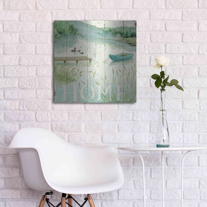 Luxe Metal Art 'Lakeside I' by Daphne Brissonet, Metal Wall Art,24x24