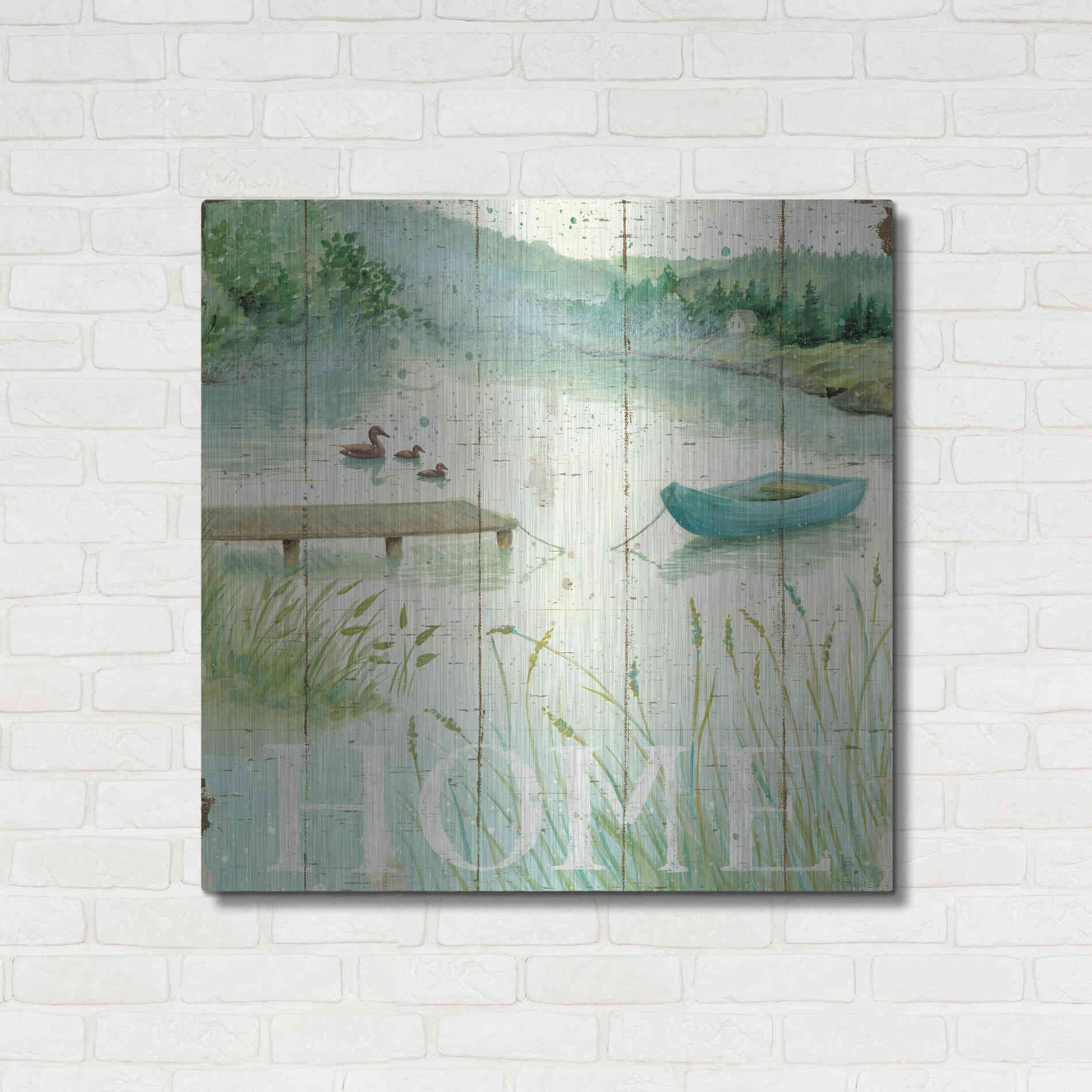 Luxe Metal Art 'Lakeside I' by Daphne Brissonet, Metal Wall Art,36x36