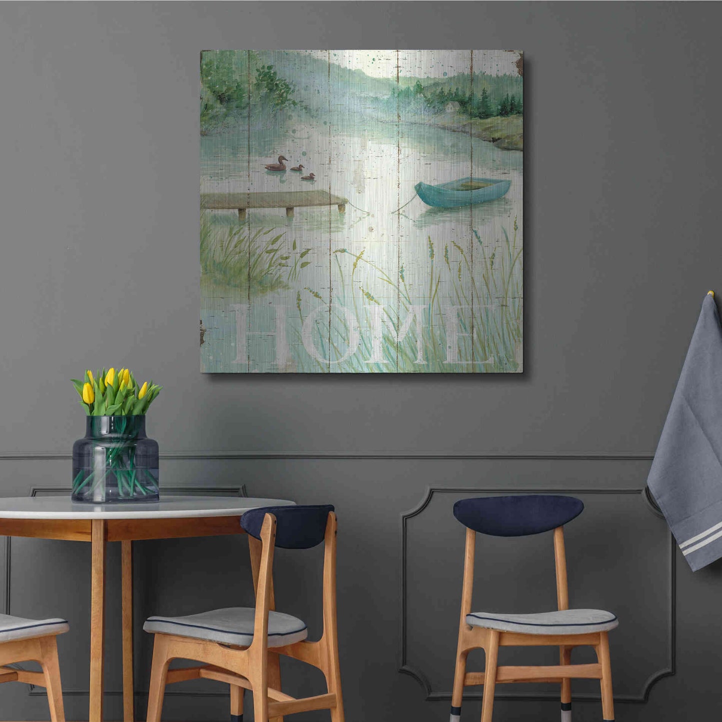 Luxe Metal Art 'Lakeside I' by Daphne Brissonet, Metal Wall Art,36x36