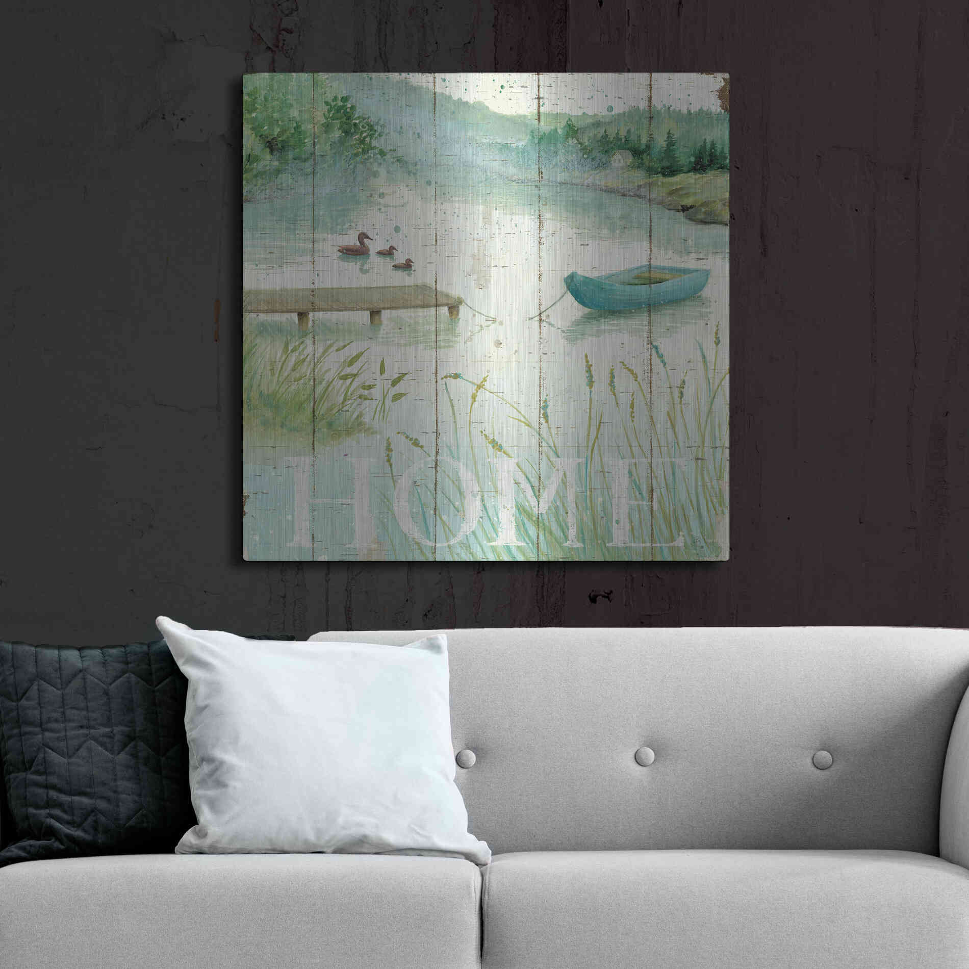 Luxe Metal Art 'Lakeside I' by Daphne Brissonet, Metal Wall Art,36x36