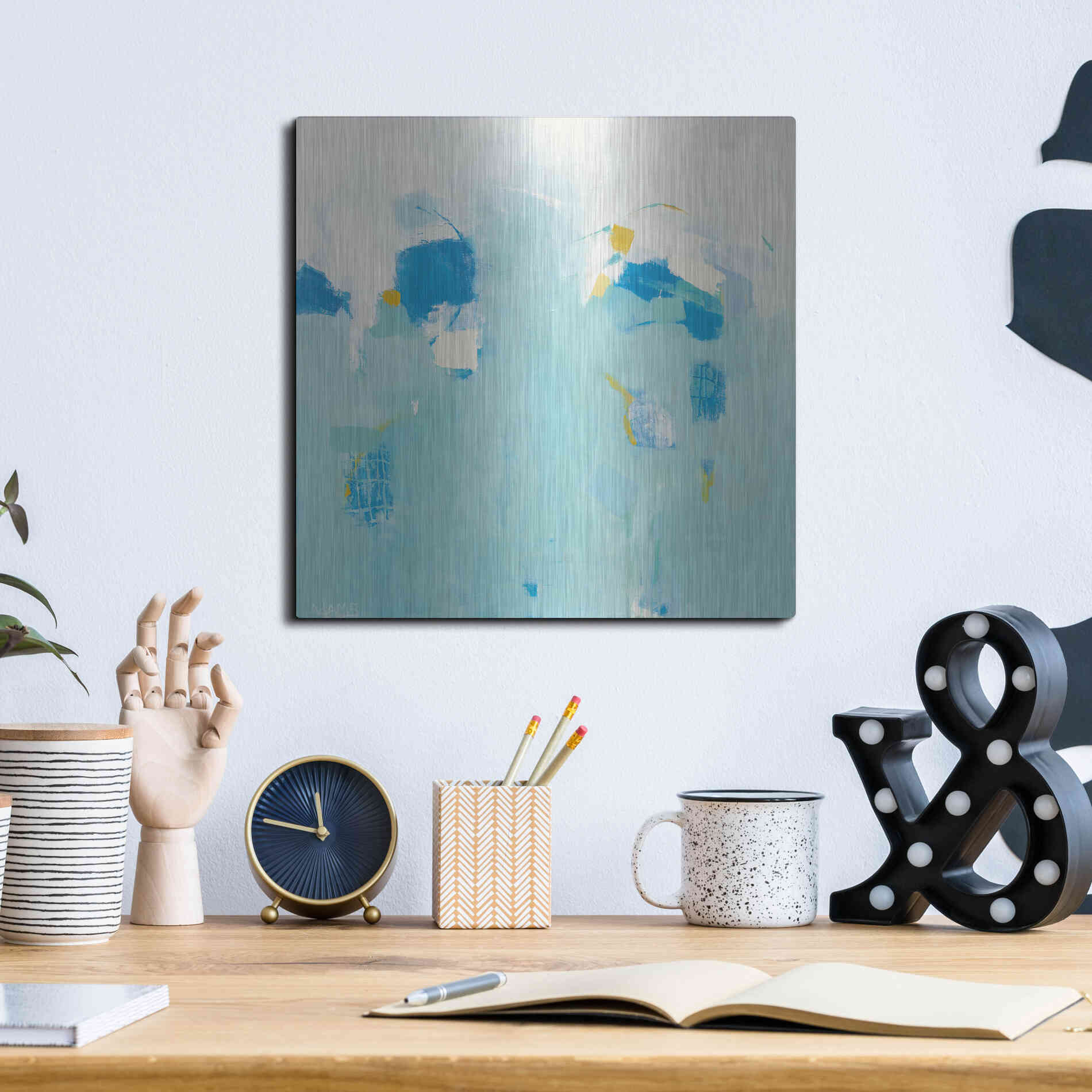 Luxe Metal Art 'Splash' by Phyllis Adams, Metal Wall Art,12x12