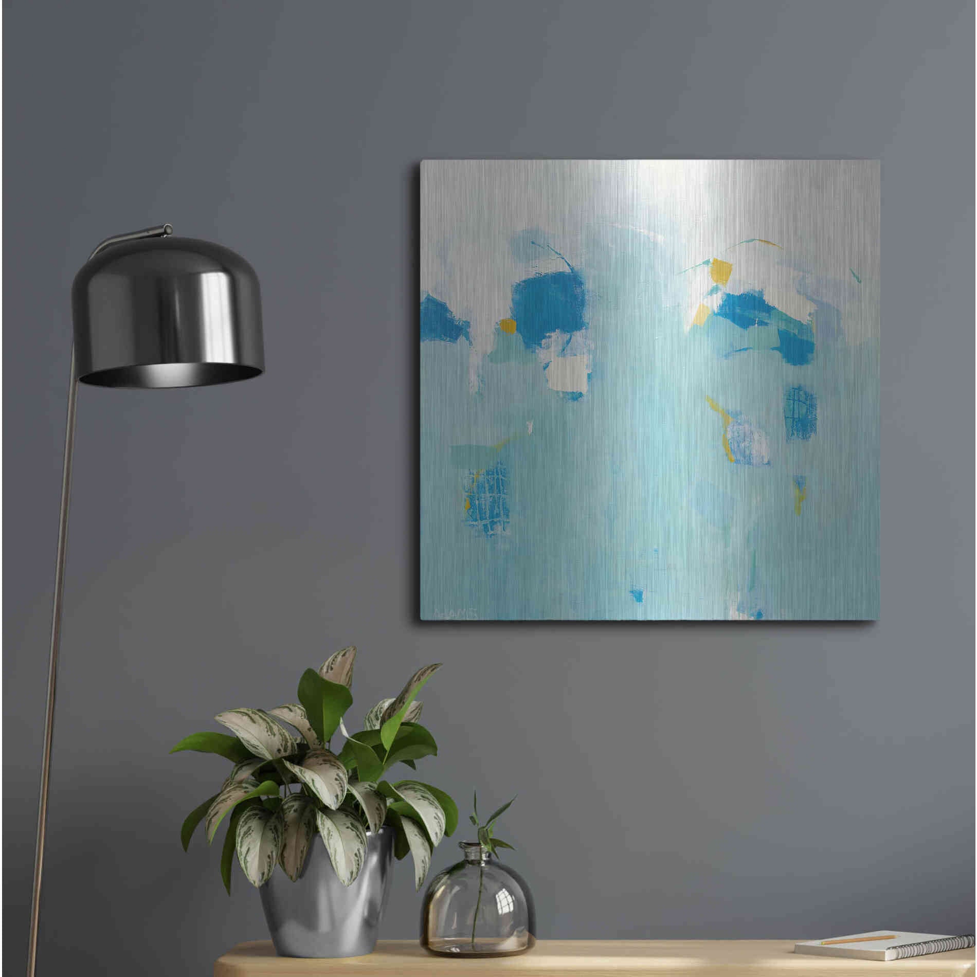 Luxe Metal Art 'Splash' by Phyllis Adams, Metal Wall Art,24x24