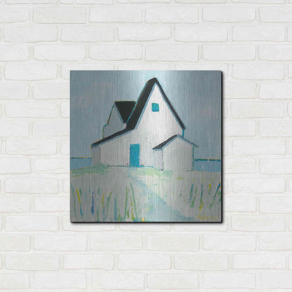 Luxe Metal Art 'Cottage' by the Sea' by Phyllis Adams, Metal Wall Art,24x24
