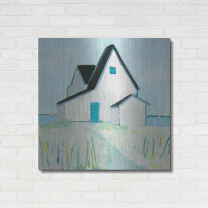 Luxe Metal Art 'Cottage' by the Sea' by Phyllis Adams, Metal Wall Art,36x36