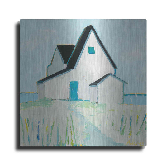 Luxe Metal Art 'Cottage' by the Sea' by Phyllis Adams, Metal Wall Art