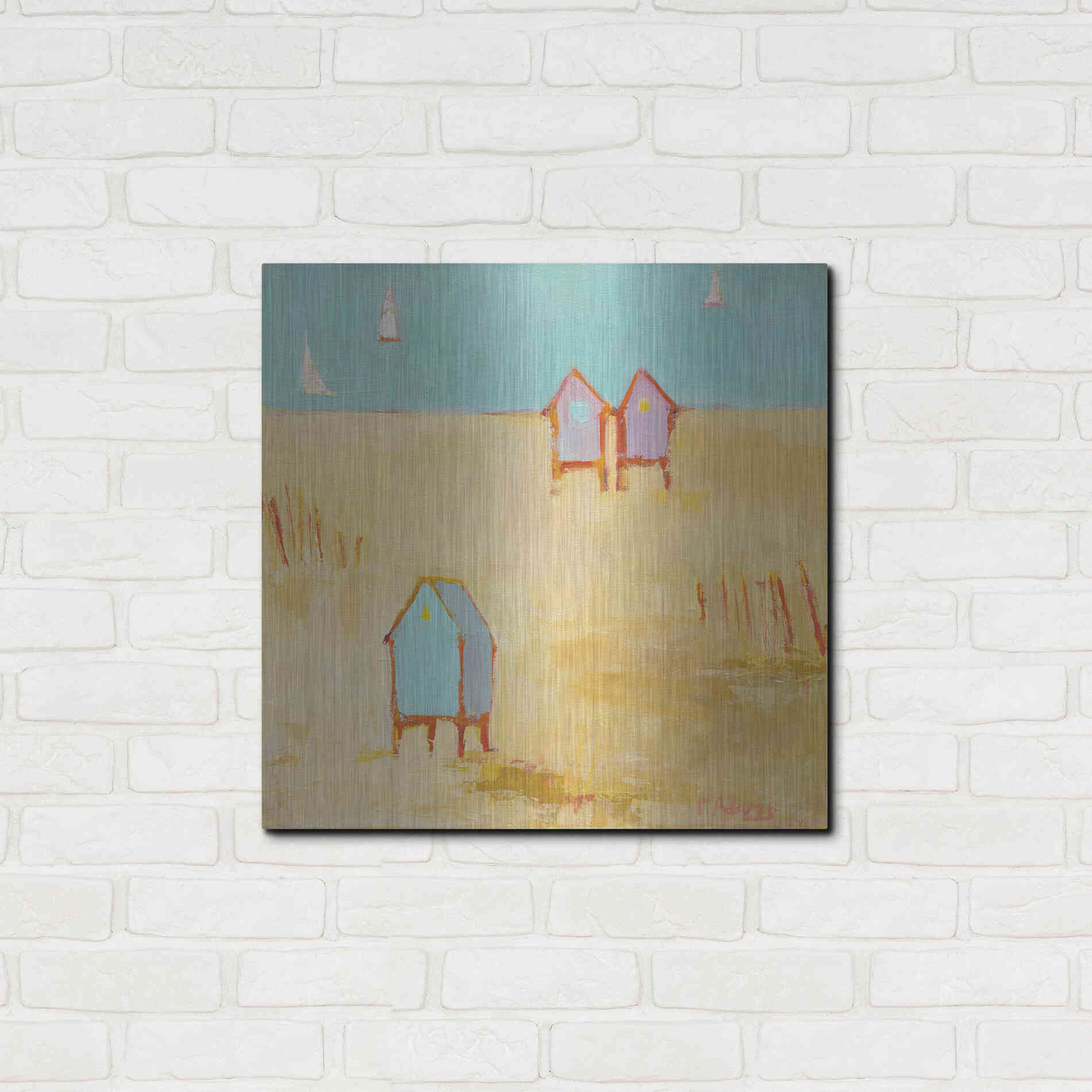 Luxe Metal Art 'Cabanas' by Phyllis Adams, Metal Wall Art,24x24