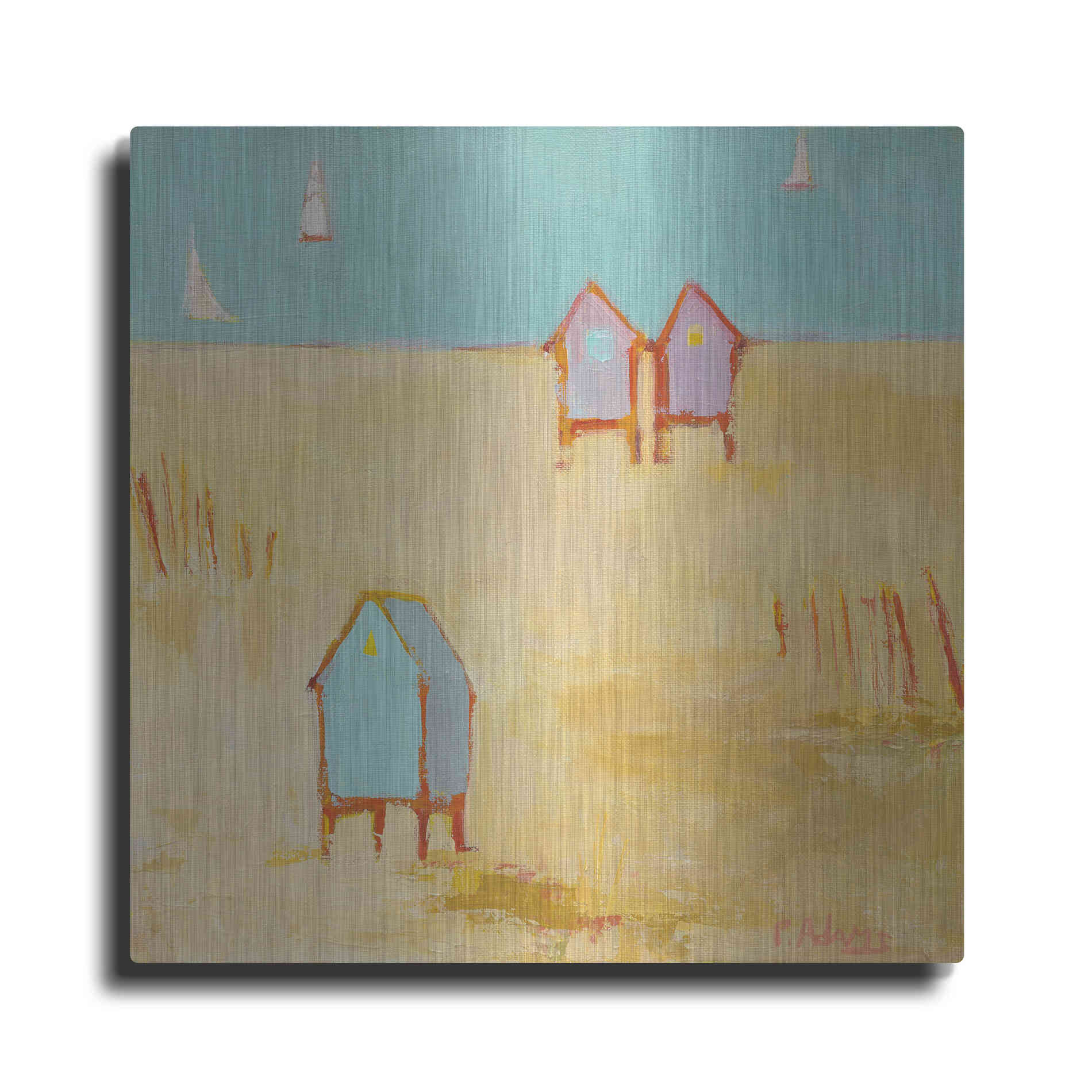 Luxe Metal Art 'Cabanas' by Phyllis Adams, Metal Wall Art