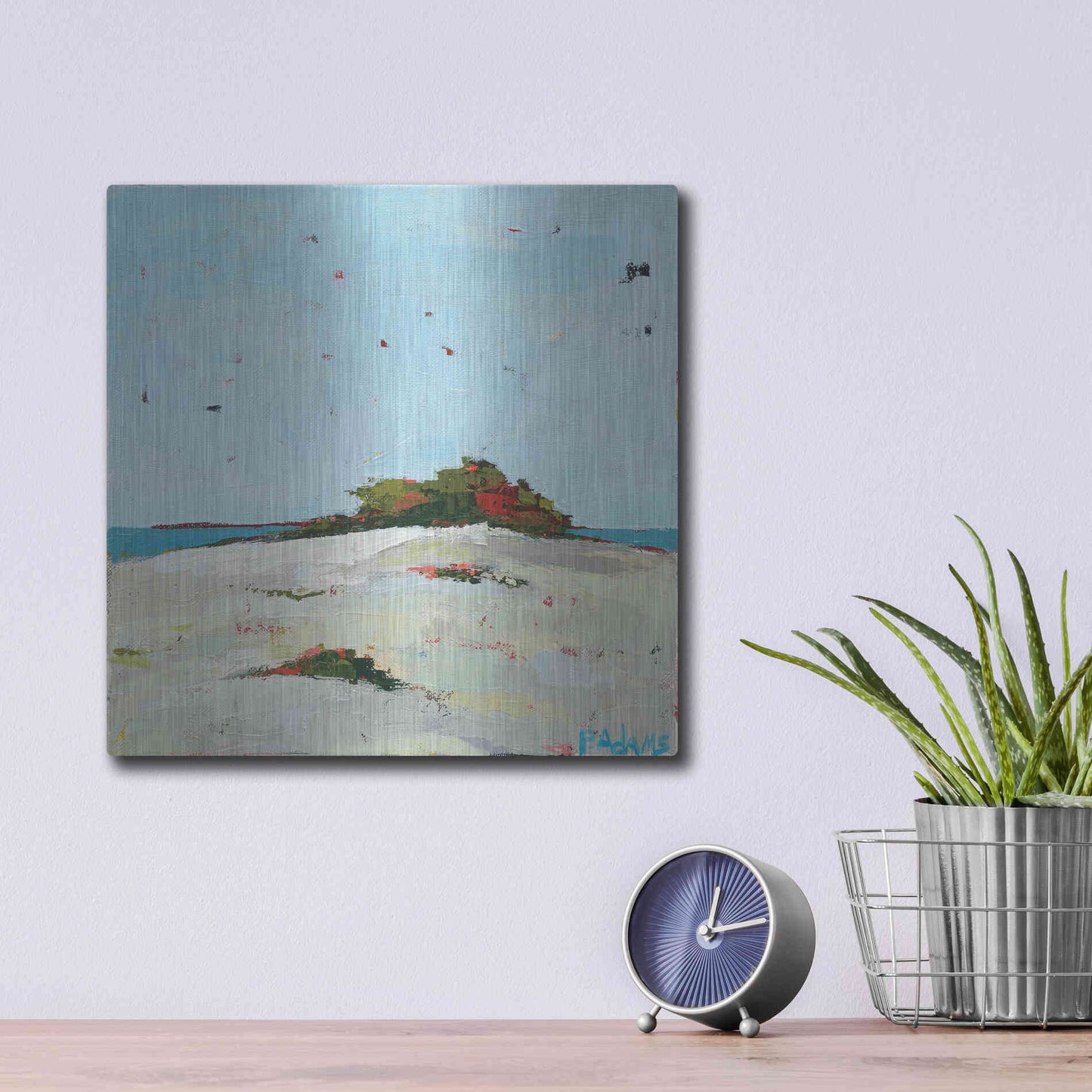 Luxe Metal Art 'Fall Dune' by Phyllis Adams, Metal Wall Art,12x12