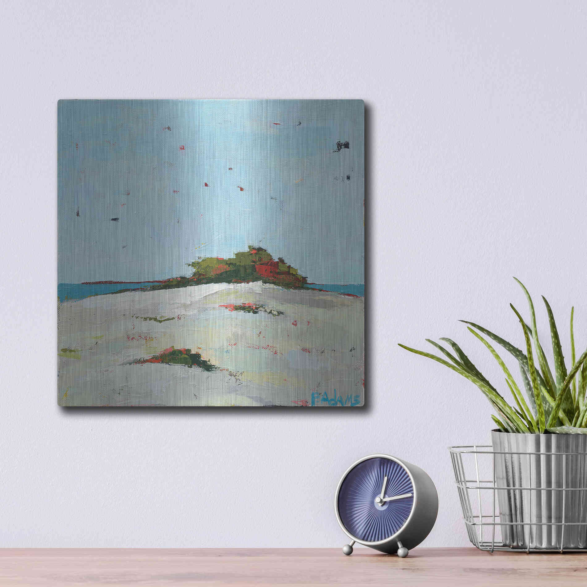 Luxe Metal Art 'Fall Dune' by Phyllis Adams, Metal Wall Art,12x12