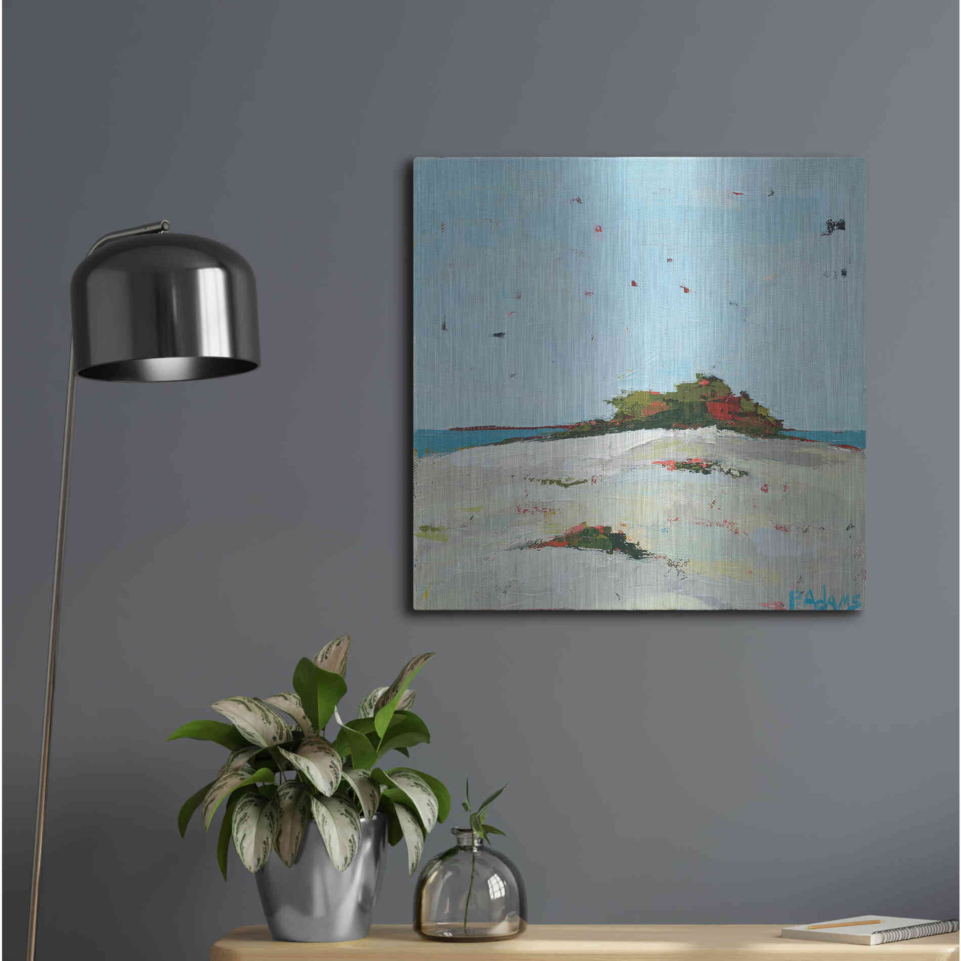 Luxe Metal Art 'Fall Dune' by Phyllis Adams, Metal Wall Art,24x24