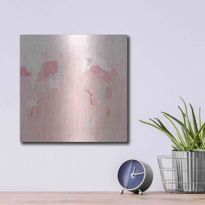 Luxe Metal Art 'Splash Pink' by Phyllis Adams, Metal Wall Art,12x12