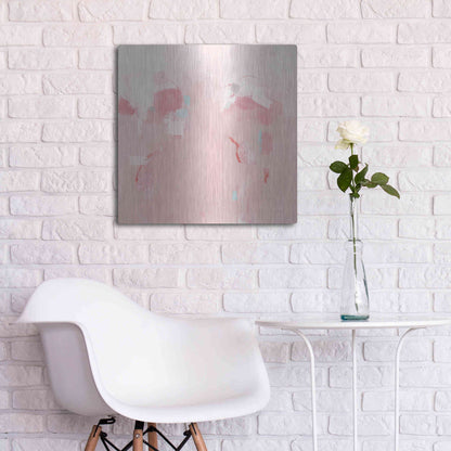 Luxe Metal Art 'Splash Pink' by Phyllis Adams, Metal Wall Art,24x24