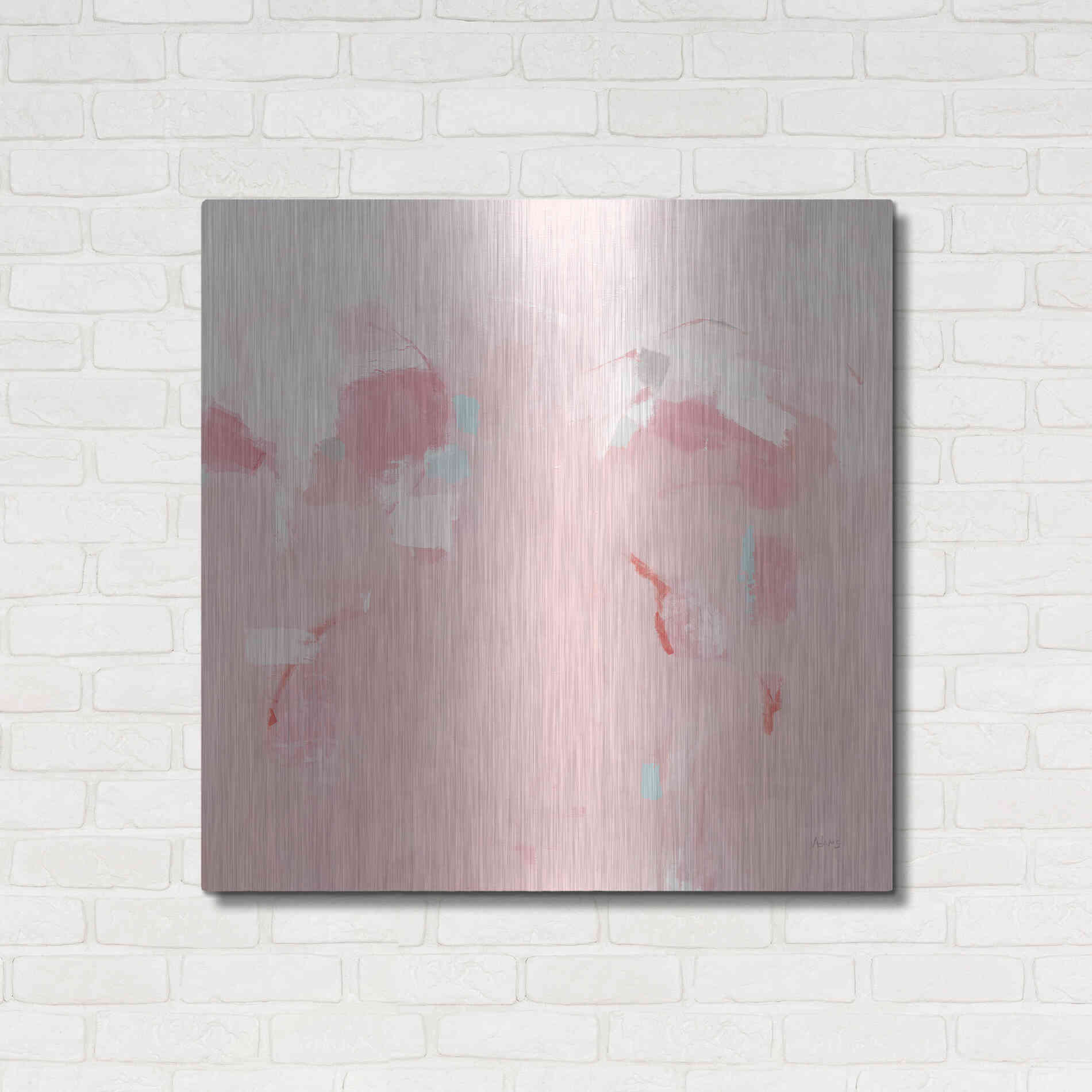 Luxe Metal Art 'Splash Pink' by Phyllis Adams, Metal Wall Art,36x36