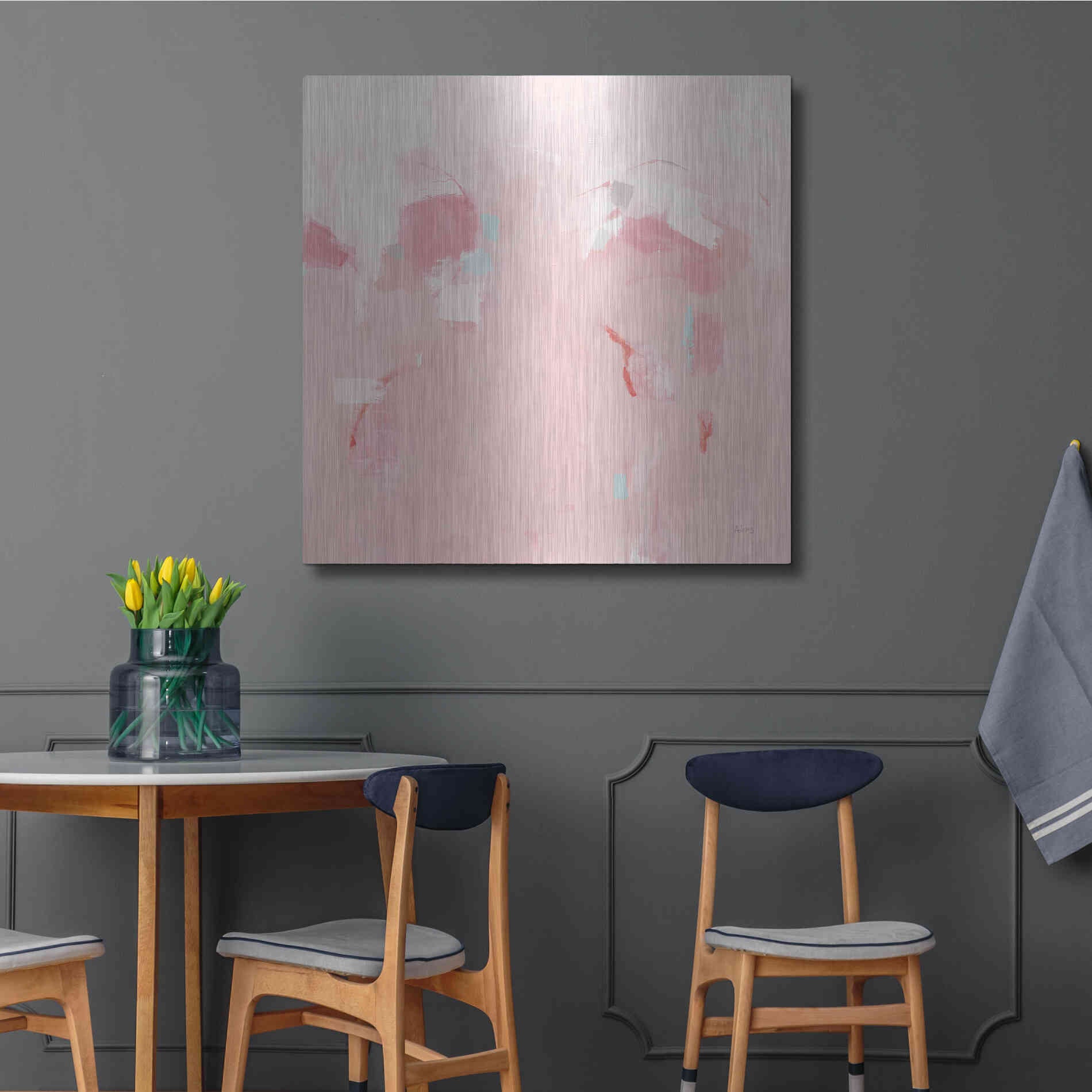 Luxe Metal Art 'Splash Pink' by Phyllis Adams, Metal Wall Art,36x36