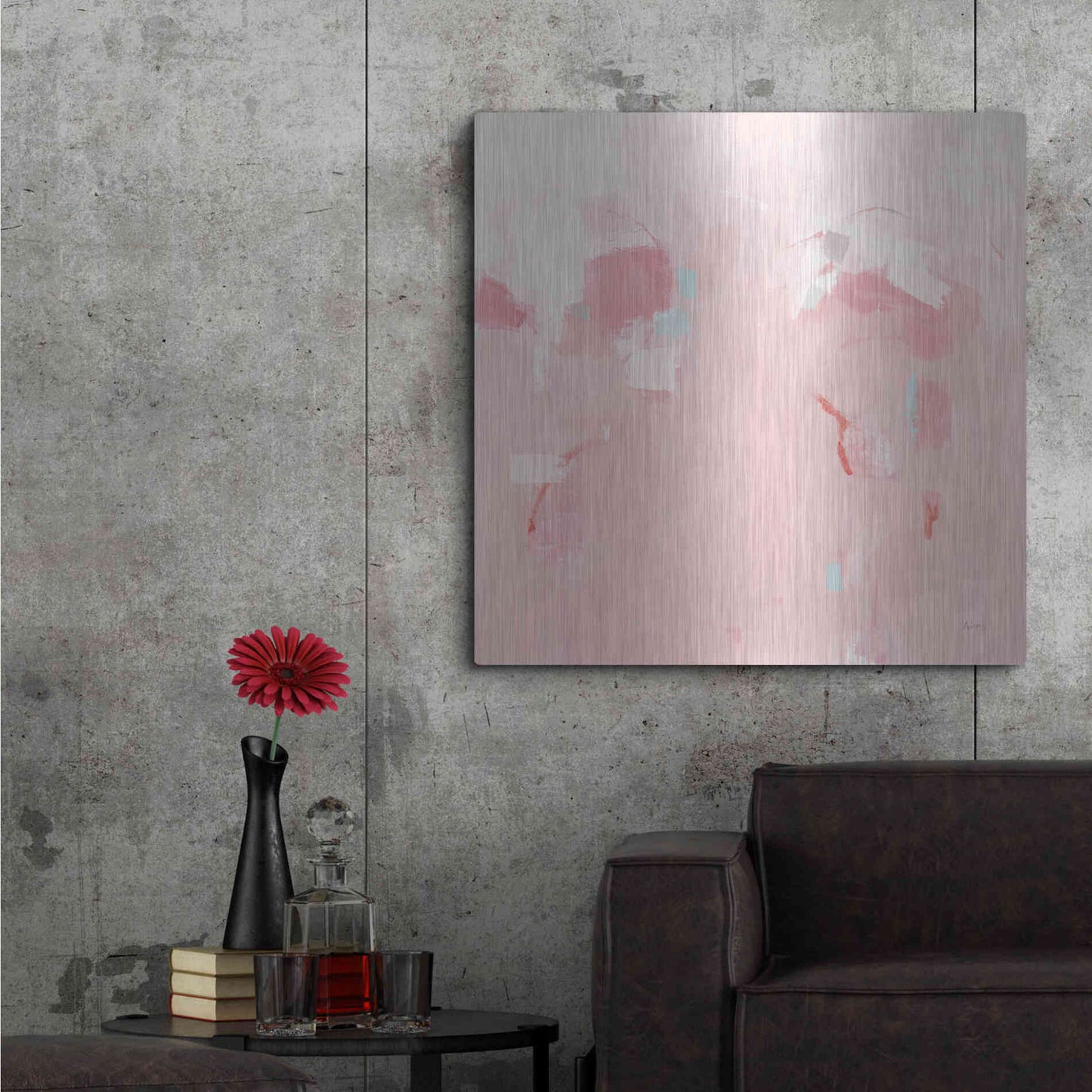 Luxe Metal Art 'Splash Pink' by Phyllis Adams, Metal Wall Art,36x36