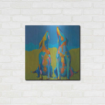 Luxe Metal Art 'Howling Hounds' by Phyllis Adams, Metal Wall Art,24x24