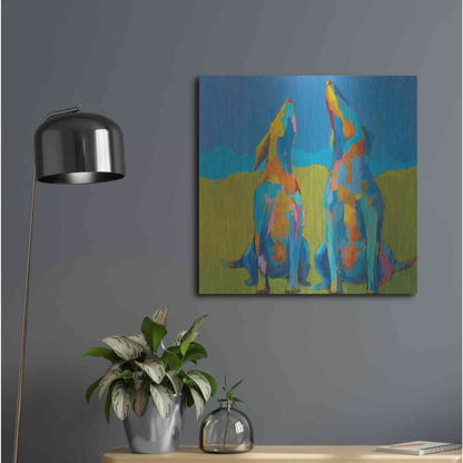 Luxe Metal Art 'Howling Hounds' by Phyllis Adams, Metal Wall Art,24x24
