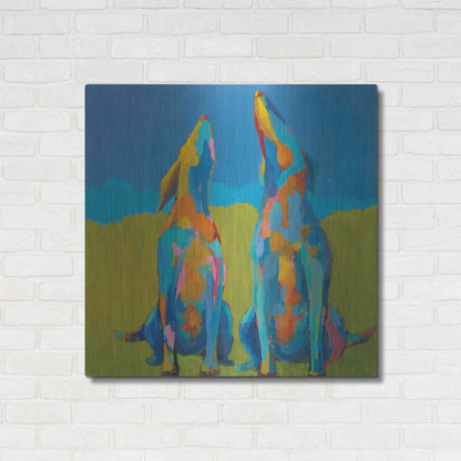 Luxe Metal Art 'Howling Hounds' by Phyllis Adams, Metal Wall Art,36x36