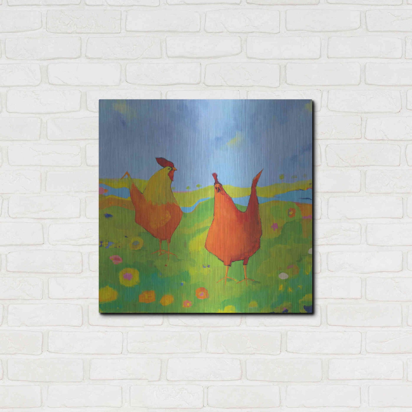 Luxe Metal Art 'Spring has Sprung' by Phyllis Adams, Metal Wall Art,24x24