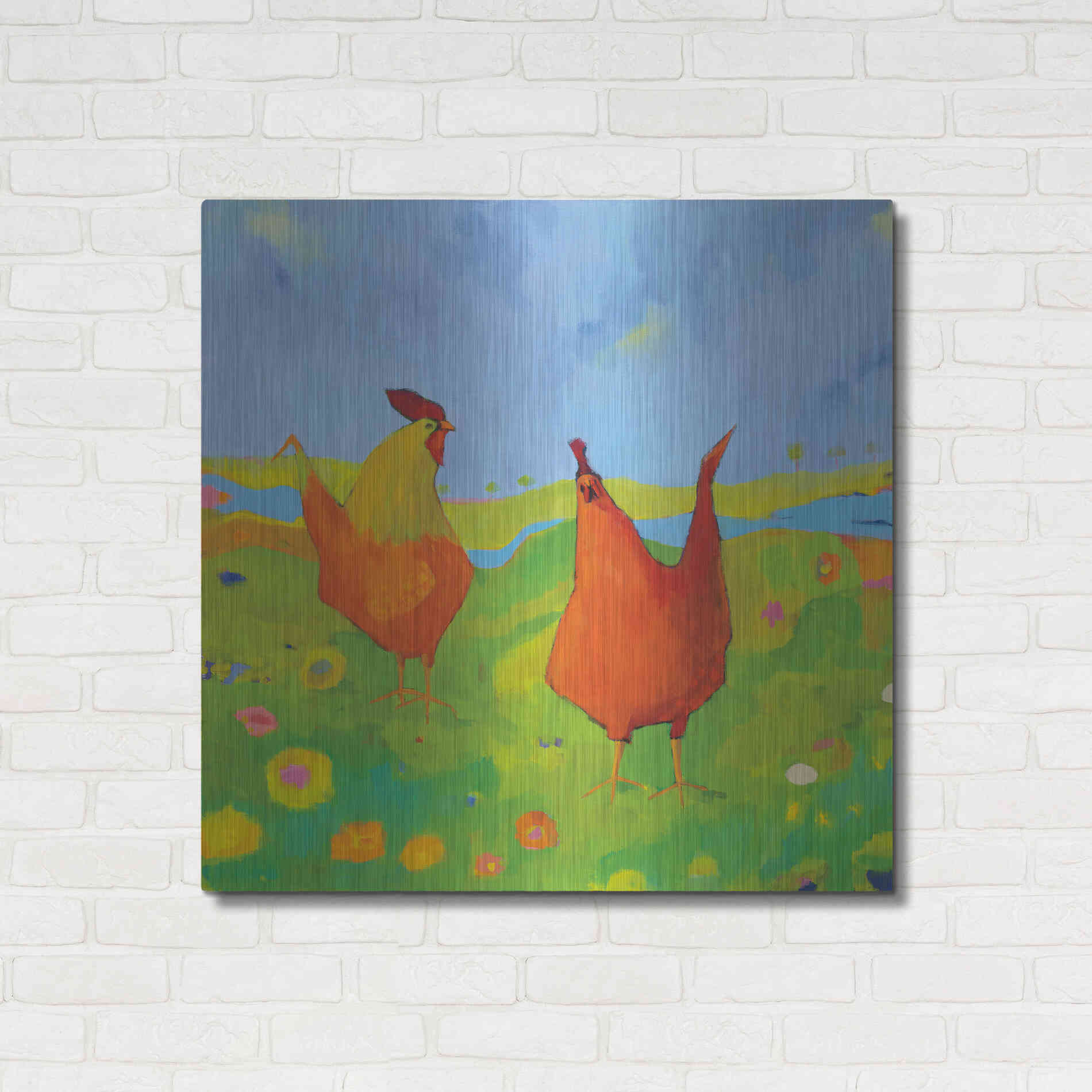 Luxe Metal Art 'Spring has Sprung' by Phyllis Adams, Metal Wall Art,36x36