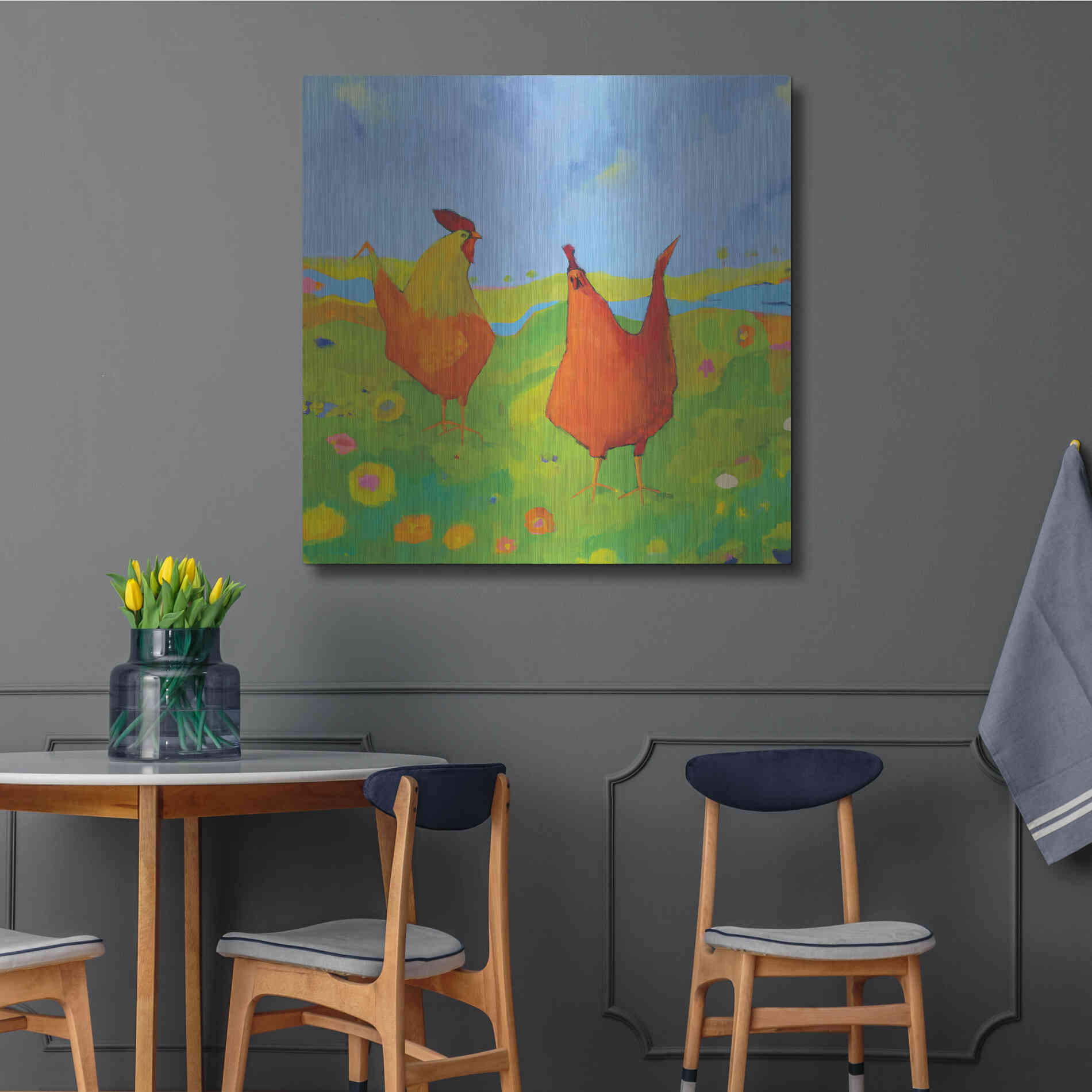 Luxe Metal Art 'Spring has Sprung' by Phyllis Adams, Metal Wall Art,36x36