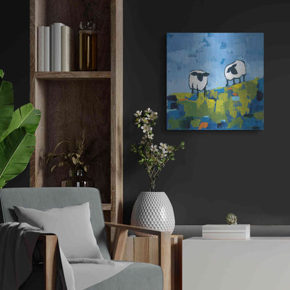 Luxe Metal Art 'Two Sheep' by Phyllis Adams, Metal Wall Art,24x24