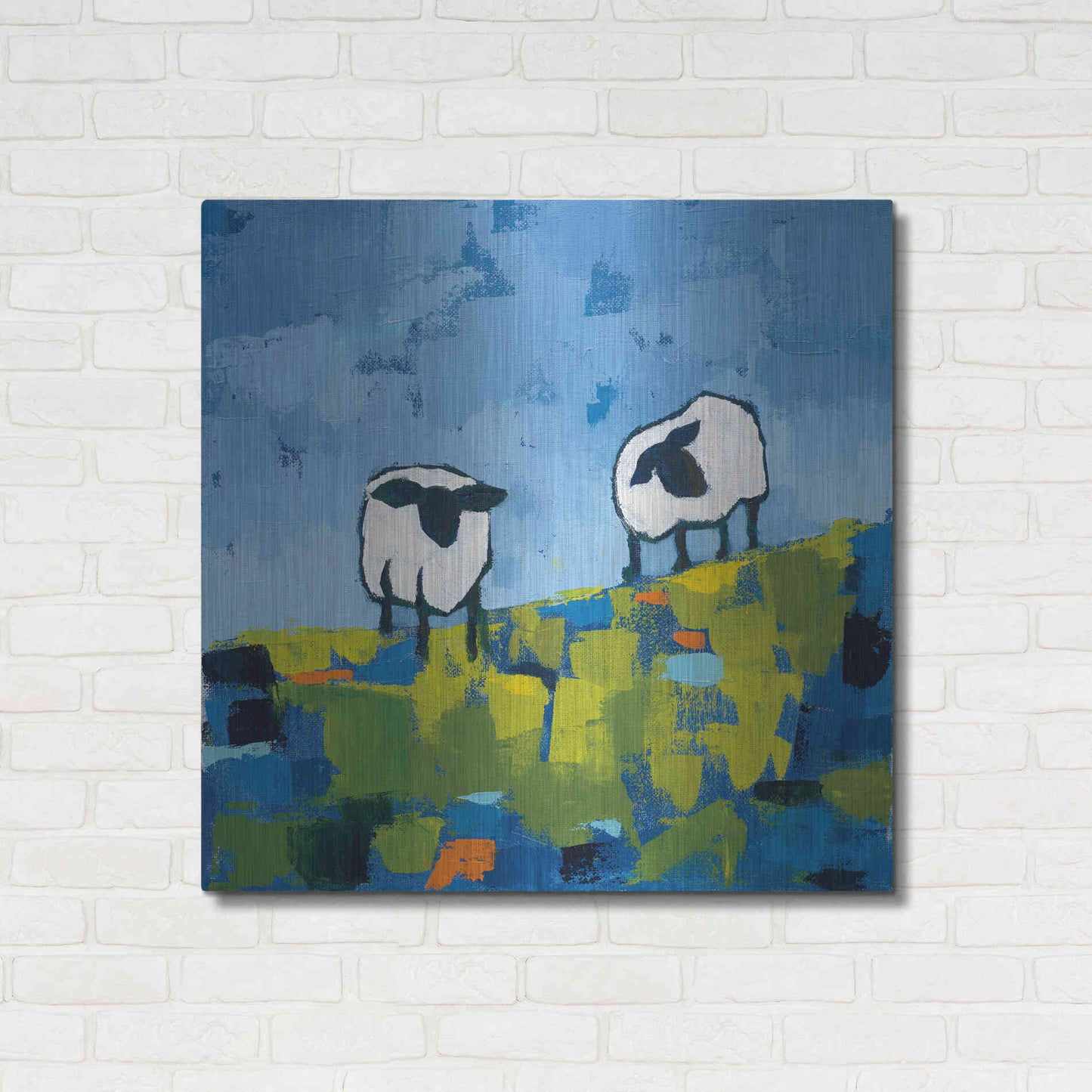 Luxe Metal Art 'Two Sheep' by Phyllis Adams, Metal Wall Art,36x36