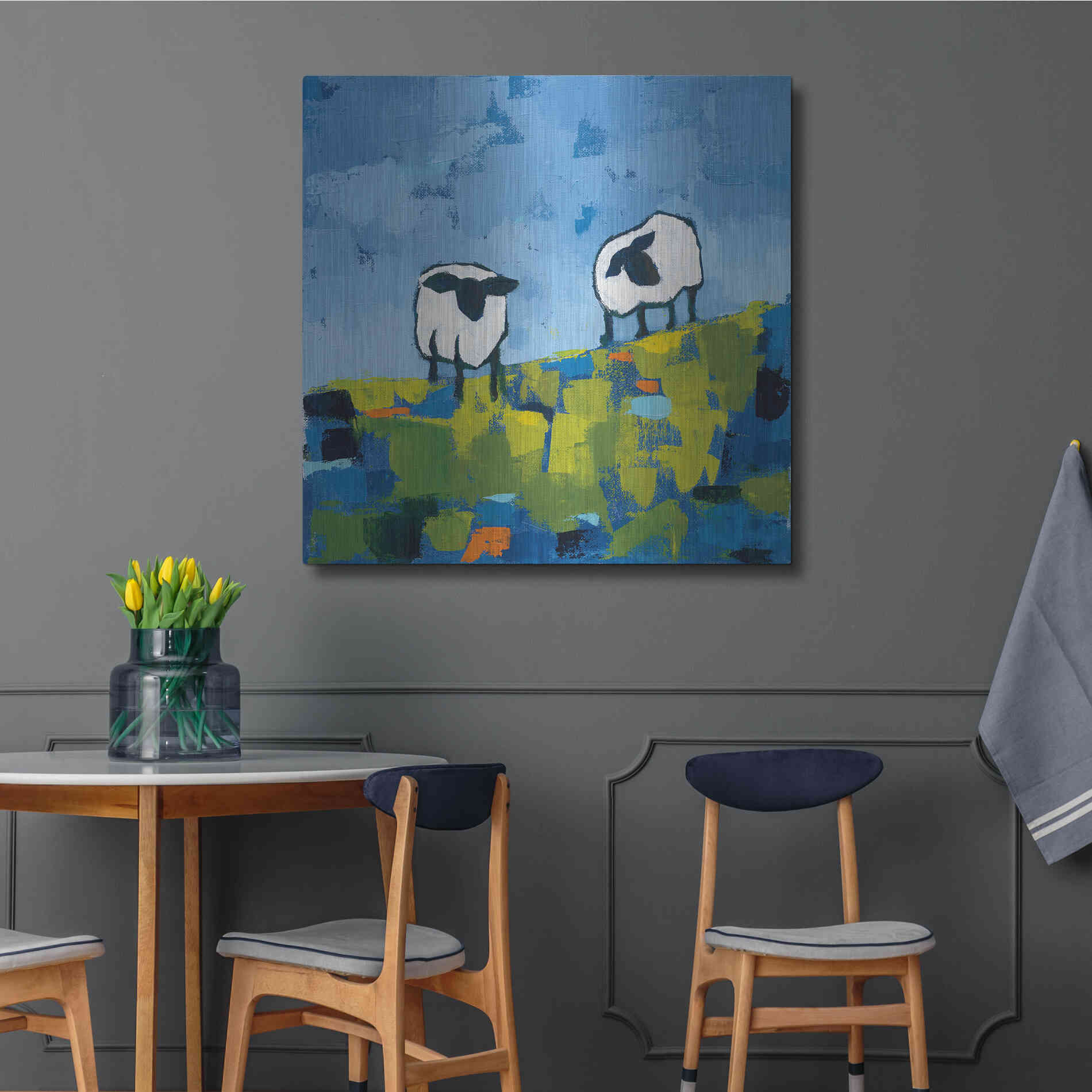 Luxe Metal Art 'Two Sheep' by Phyllis Adams, Metal Wall Art,36x36