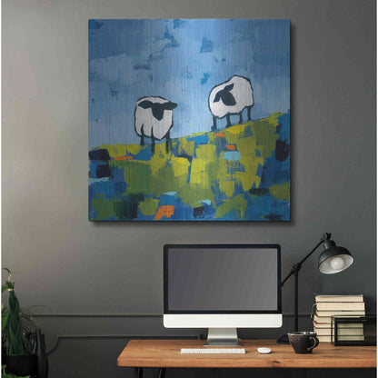 Luxe Metal Art 'Two Sheep' by Phyllis Adams, Metal Wall Art,36x36