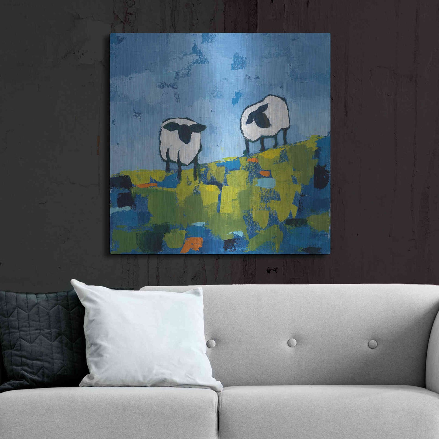 Luxe Metal Art 'Two Sheep' by Phyllis Adams, Metal Wall Art,36x36