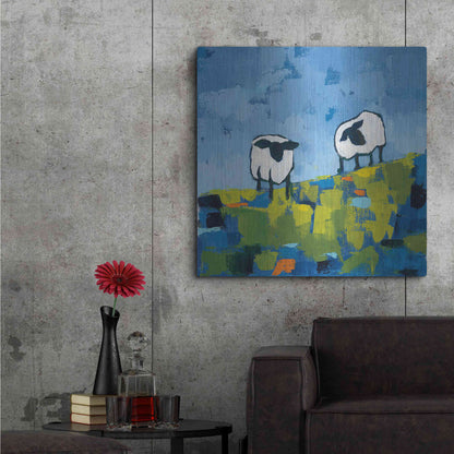 Luxe Metal Art 'Two Sheep' by Phyllis Adams, Metal Wall Art,36x36
