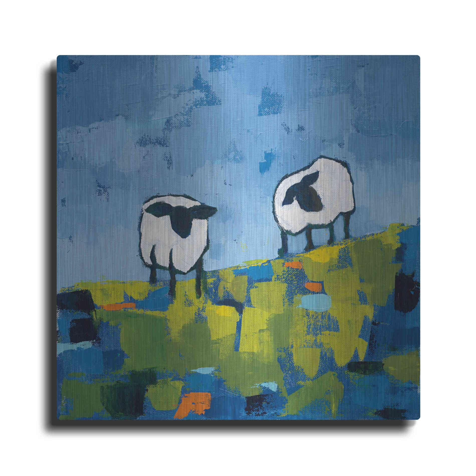 Luxe Metal Art 'Two Sheep' by Phyllis Adams, Metal Wall Art