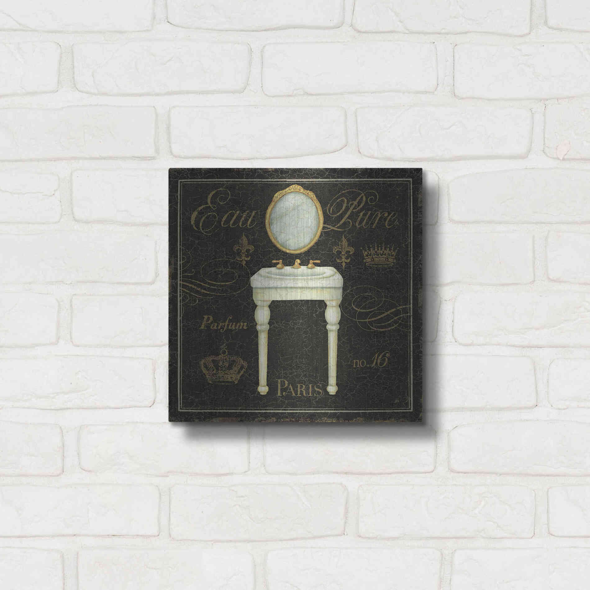 Luxe Metal Art 'Bain de Luxe IV' by Daphne Brissonet, Metal Wall Art,12x12