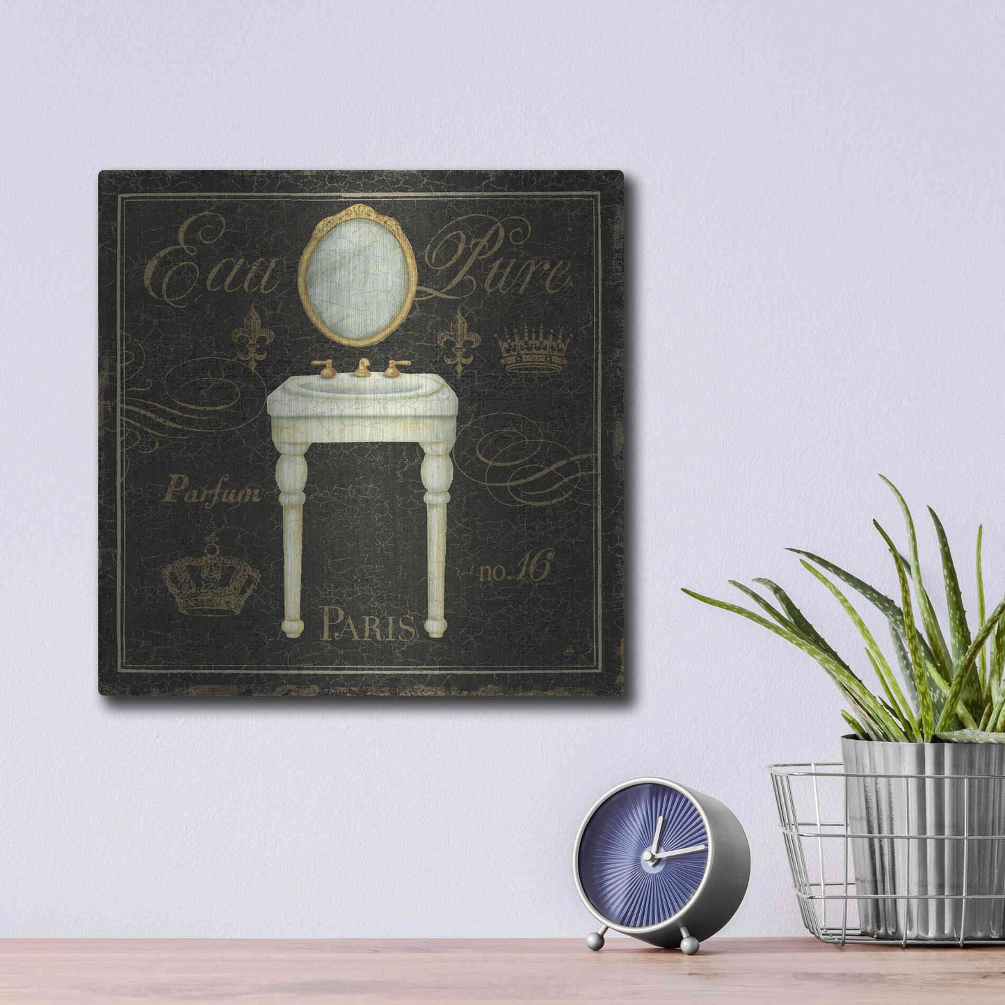 Luxe Metal Art 'Bain de Luxe IV' by Daphne Brissonet, Metal Wall Art,12x12