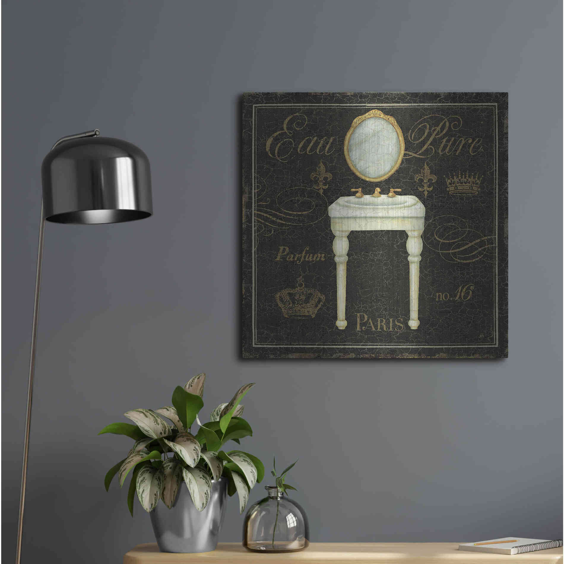 Luxe Metal Art 'Bain de Luxe IV' by Daphne Brissonet, Metal Wall Art,24x24