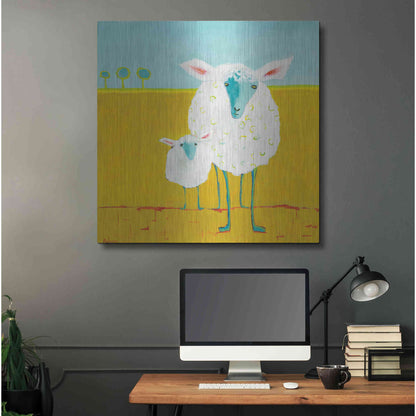 Luxe Metal Art 'Mama and Baby Sheep' by Phyllis Adams, Metal Wall Art,36x36