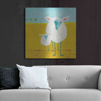 Luxe Metal Art 'Mama and Baby Sheep' by Phyllis Adams, Metal Wall Art,36x36