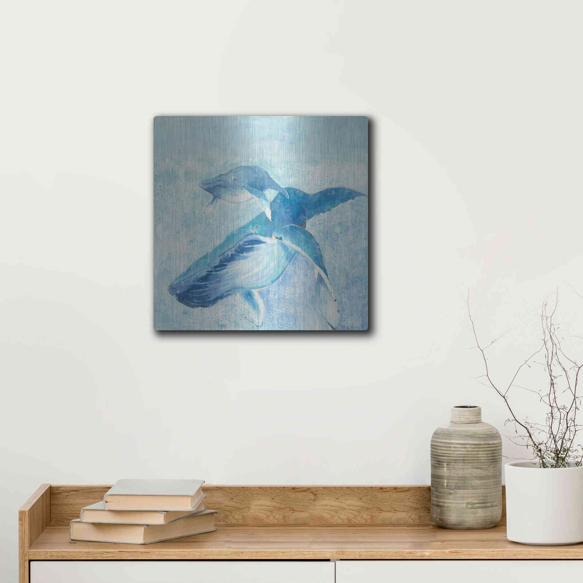 Luxe Metal Art 'Blue Mama' by Phyllis Adams, Metal Wall Art,12x12