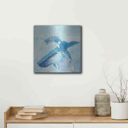 Luxe Metal Art 'Blue Mama' by Phyllis Adams, Metal Wall Art,12x12