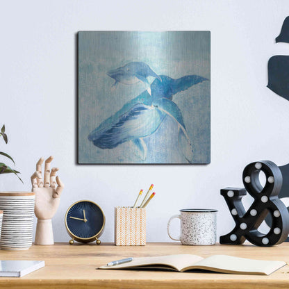 Luxe Metal Art 'Blue Mama' by Phyllis Adams, Metal Wall Art,12x12