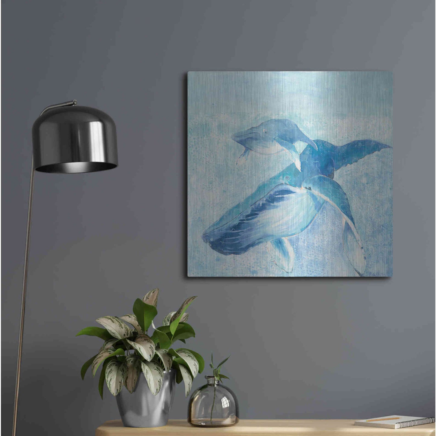 Luxe Metal Art 'Blue Mama' by Phyllis Adams, Metal Wall Art,24x24