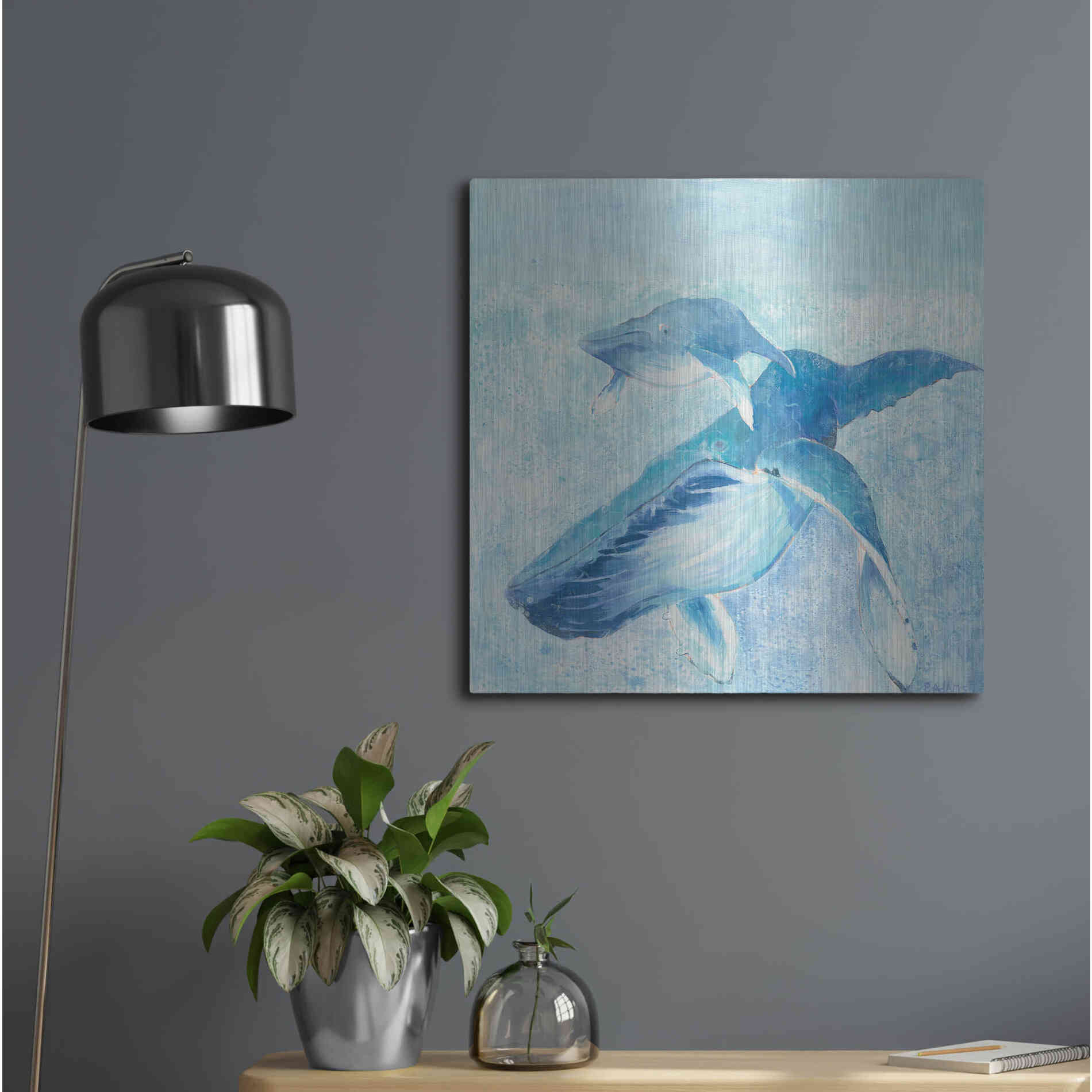 Luxe Metal Art 'Blue Mama' by Phyllis Adams, Metal Wall Art,24x24